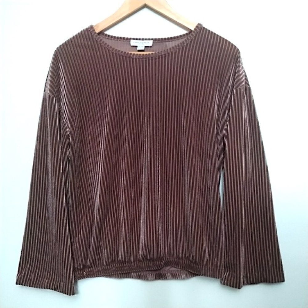 Carolina Belle Purple Velour Long Sleeve Top XS‎